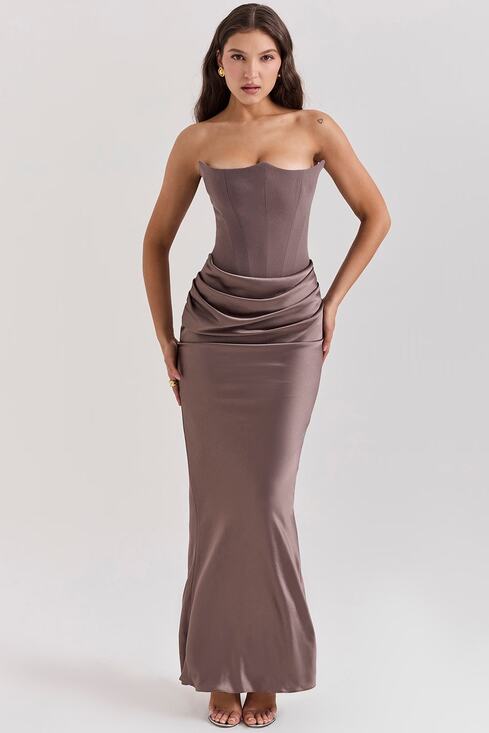 House of CB Dresses & Skirts - House of CB ' Persephone ' Smoke Strapless Corset Maxi Dress